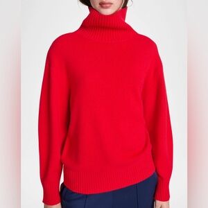H&M Red Boxy Mock Turtleneck Sweater